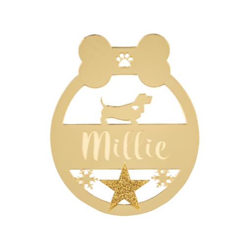 Custom Breed, Dog Bauble with Star