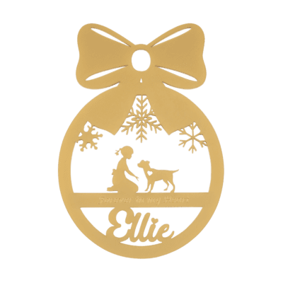 Personalised dog ornament with little girl