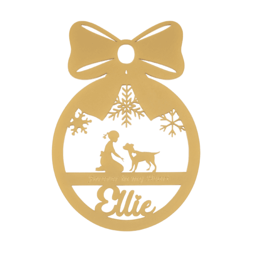 Personalised dog ornament with little girl