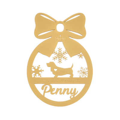 Custom Breed, Dog ornament with snowflakes