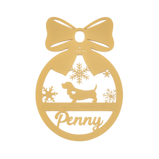 Custom Breed, Dog ornament with snowflakes