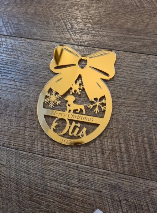 Custom Breed, Dog ornament with snowflakes - Image 4
