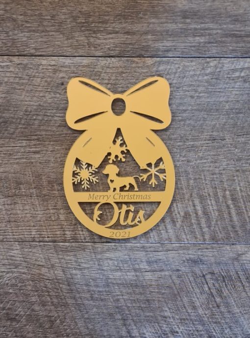 Custom Breed, Dog ornament with snowflakes - Image 3