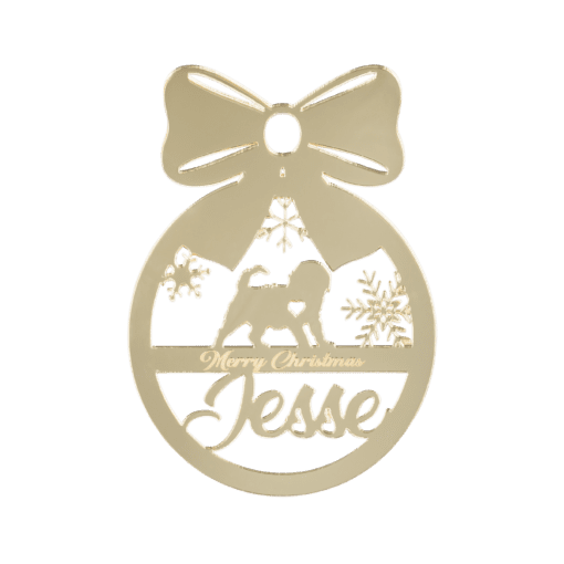 Custom Breed, Dog ornament with snowflakes - Image 2
