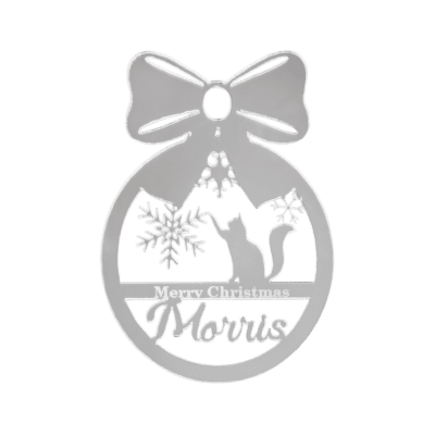 Cat Ornament with Snowflakes