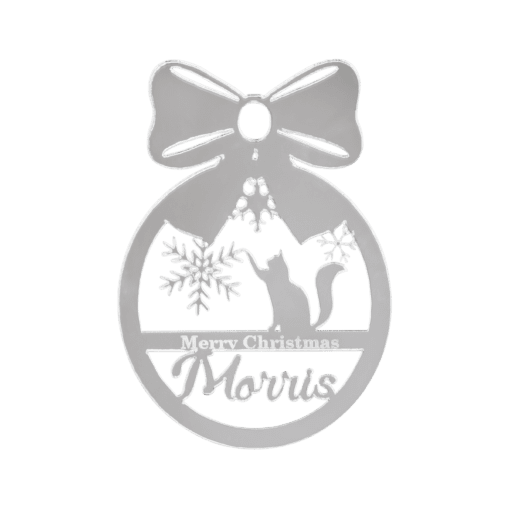 Cat Ornament with Snowflakes