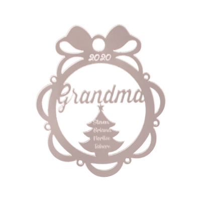 Fancy bauble with names in tree