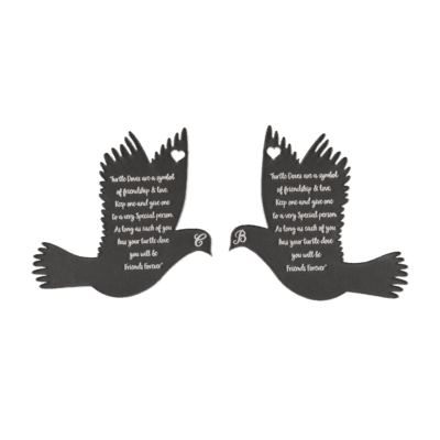 Set of personalised Turtle Doves