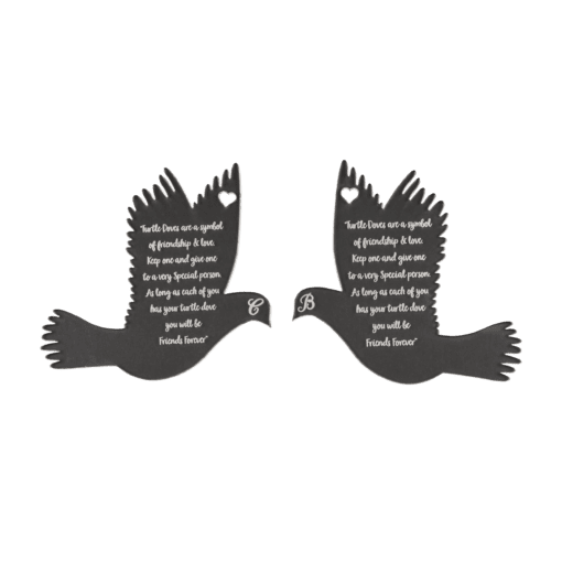 Set of personalised Turtle Doves
