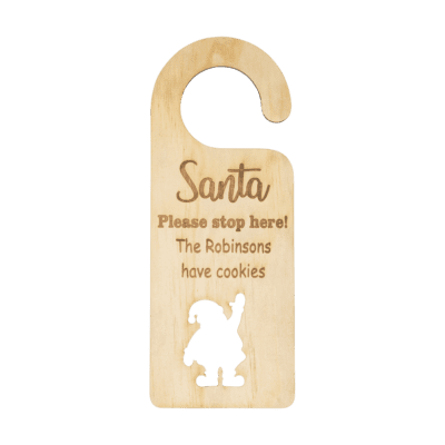 Santa stop here we have cookies personalised door handle