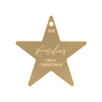 Personalised First Christmas star ornament