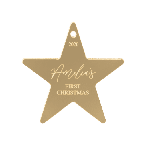 Personalised First Christmas star ornament