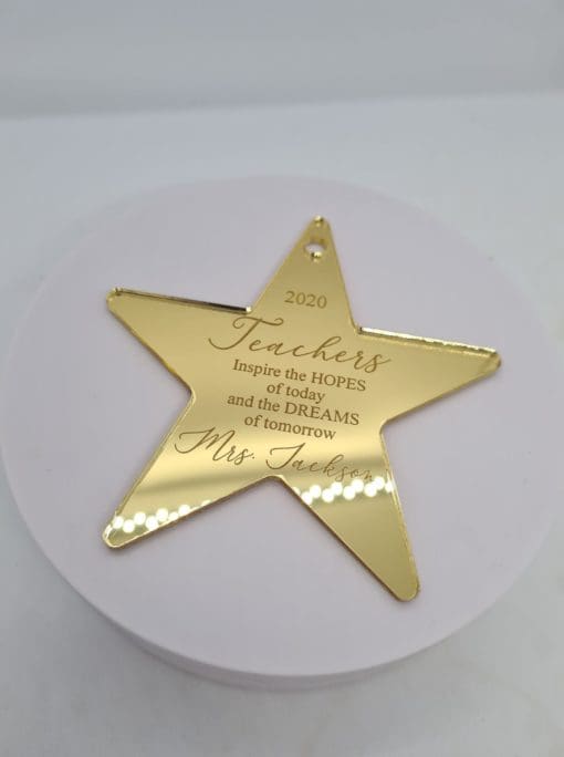 Teachers personalised star ornament - hopes and dreams - Image 2