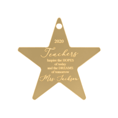Teachers personalised star ornament - hopes and dreams