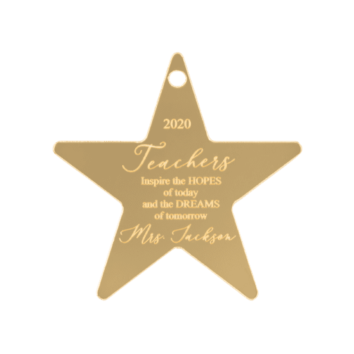 Teachers personalised star ornament - hopes and dreams