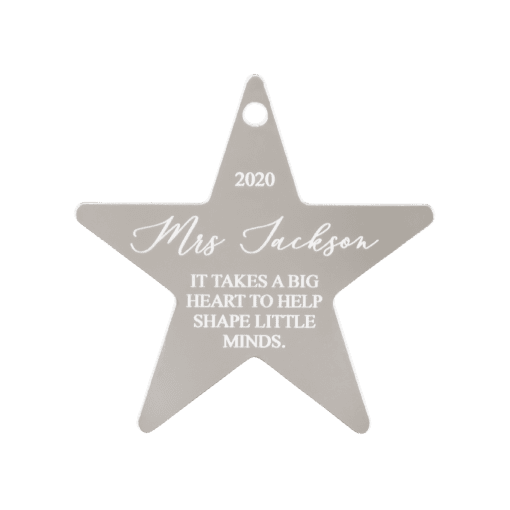 Personalised star teacher ornament - shape little minds