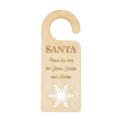 Santa please stop here personalised door handle