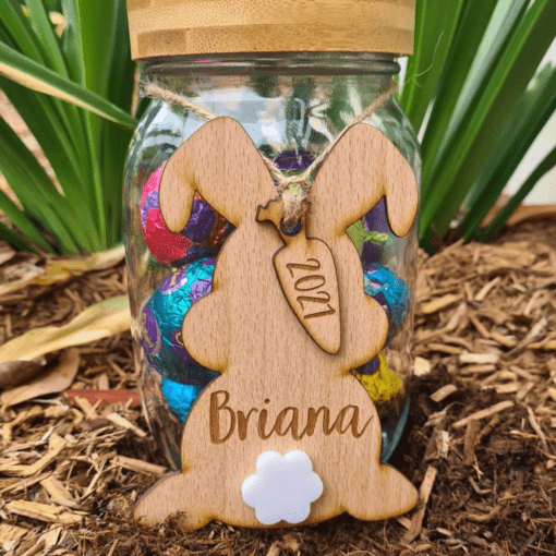 Easter bunny personalised gift tag - both ears down