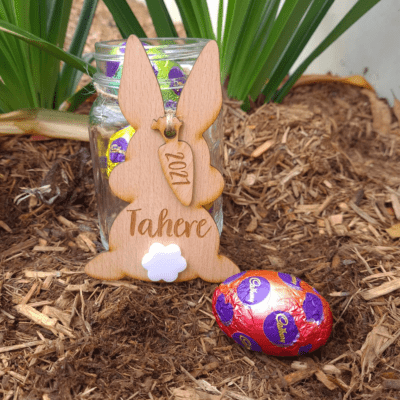 Easter bunny personalised gift tag - both ears up