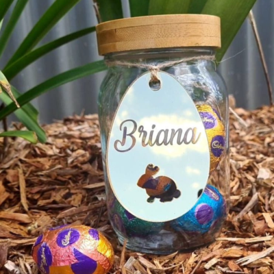 Acrylic Easter Egg gift tag