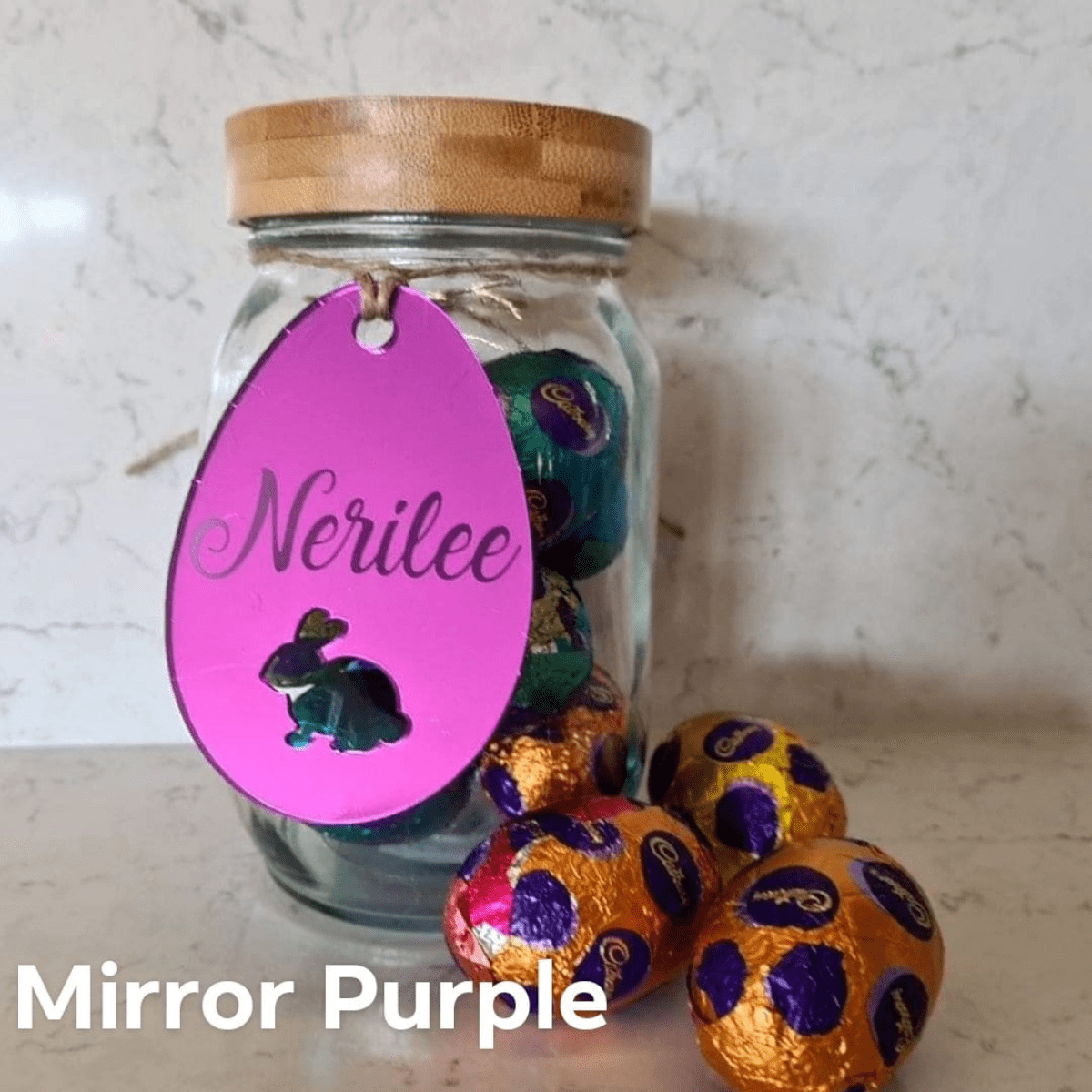 thumbnail image 2 of Rabbit Easter Egg Acrylic Ornament Window Hanging Colorful Spring Decor 2 of 13