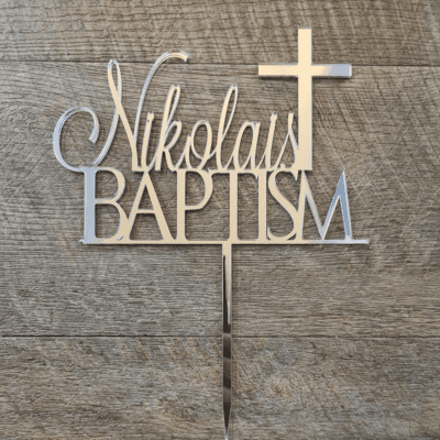 Religious Personalised Cake topper with cross