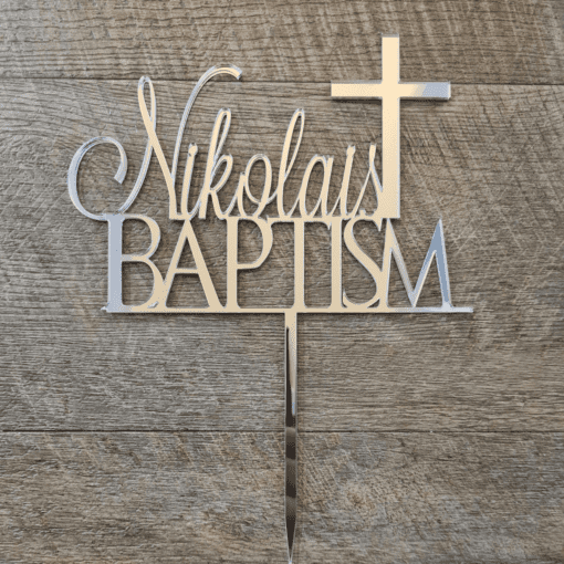 Religious Personalised Cake topper with cross