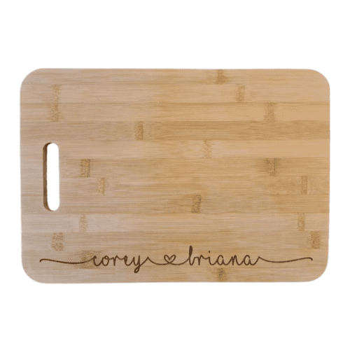 Personalised Cheeseboard ~ heart between 2 names - Image 2