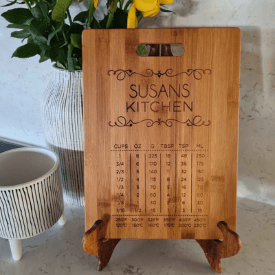 Personalised Metric Conversion Chart Chopping board