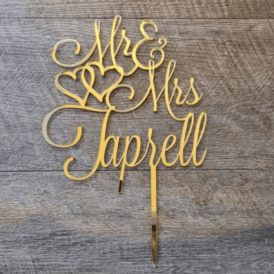 Mr & Mrs Personalised Cake topper