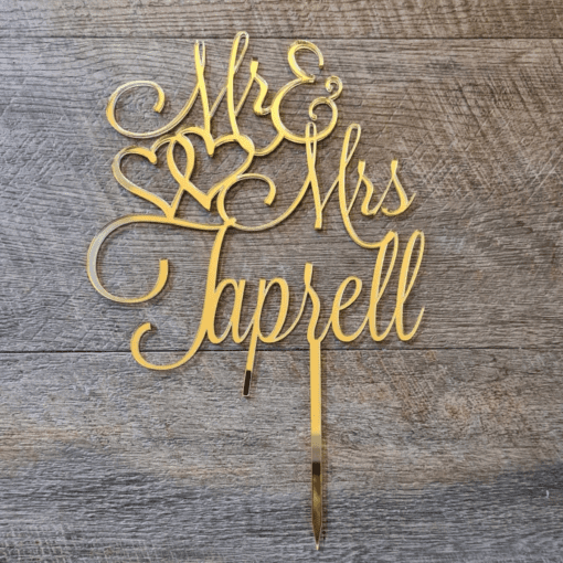 Mr & Mrs Personalised Cake topper