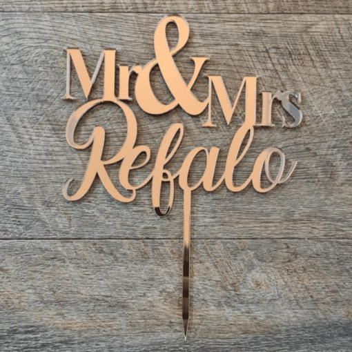 Personalised Mr & Mrs Cake topper - Image 3