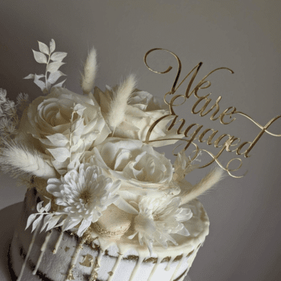We are Engaged Cake topper