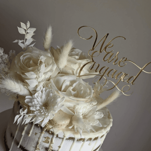 We are Engaged Cake topper