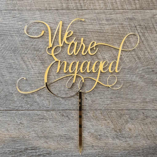We are Engaged Cake topper - Image 2