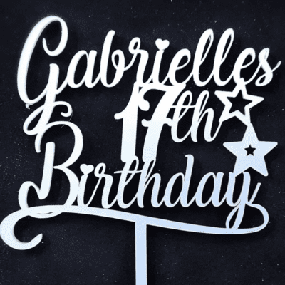 Personalised Birthday Cake Topper with Stars