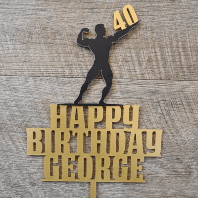 Personalised Body Builder cake topper
