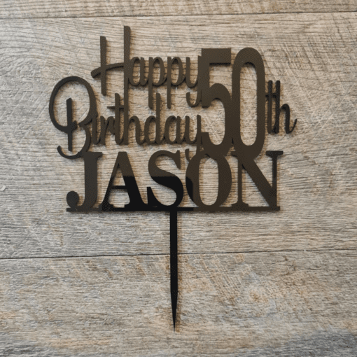 Personalised Happy Birthday Cake topper - Image 3
