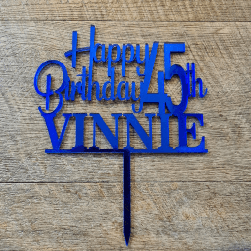 Personalised Happy Birthday Cake topper - Image 2