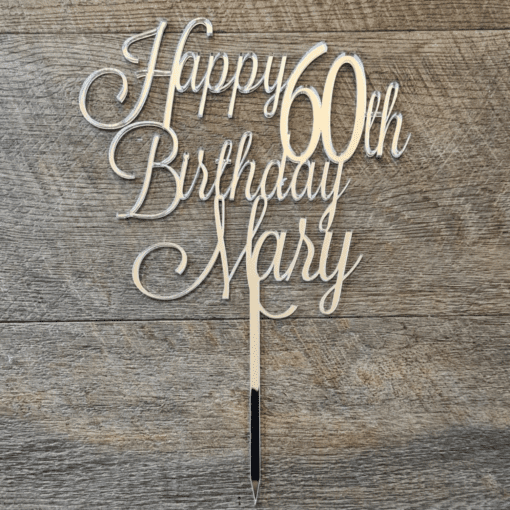 Personalised Happy Birthday cake topper