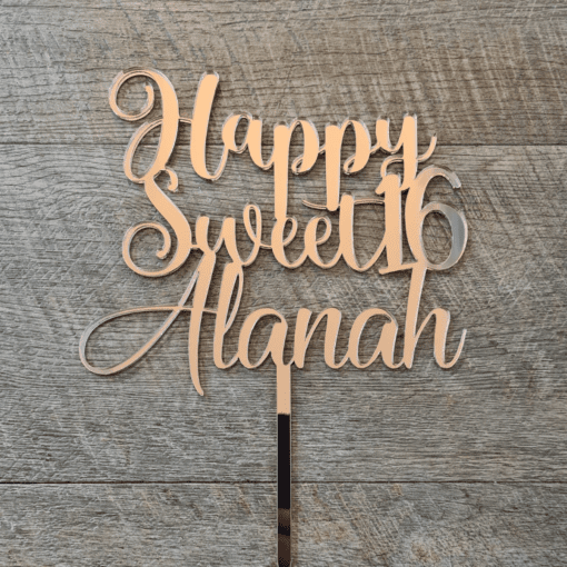 Personalised Sweet 16 cake topper - Image 3