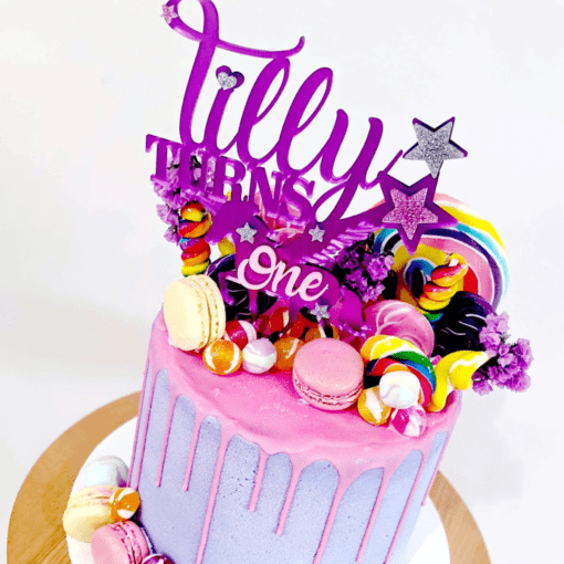 Personalised Unicorn Cake Topper with Stars - Image 2