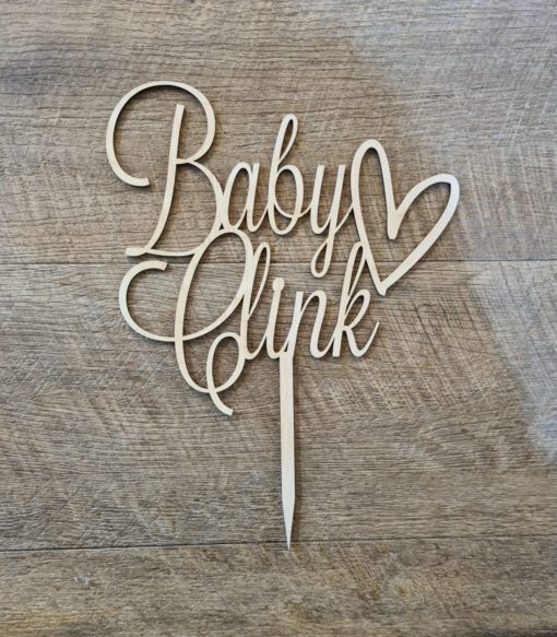 Personalised Baby Cake Topper with Heart - Image 4