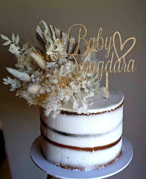 Personalised Baby Cake Topper with Heart