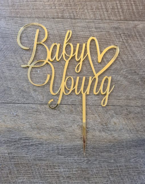 Personalised Baby Cake Topper with Heart - Image 3