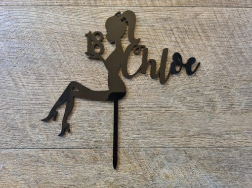 Personalised Sitting Lady Silhouette Cake topper