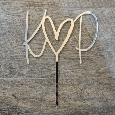 Initials with heart cake topper