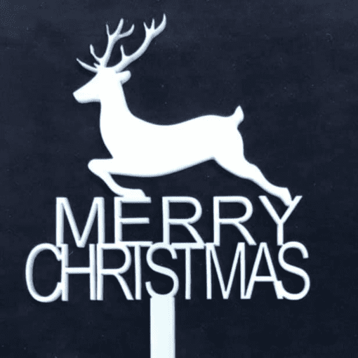 Merry Christmas Cake topper with Reindeer - Image 2