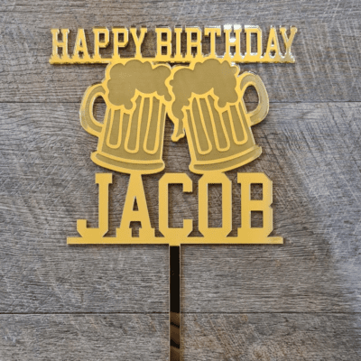Personalised Beers cake topper