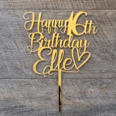 Personalised Birthday Cake Topper with heart